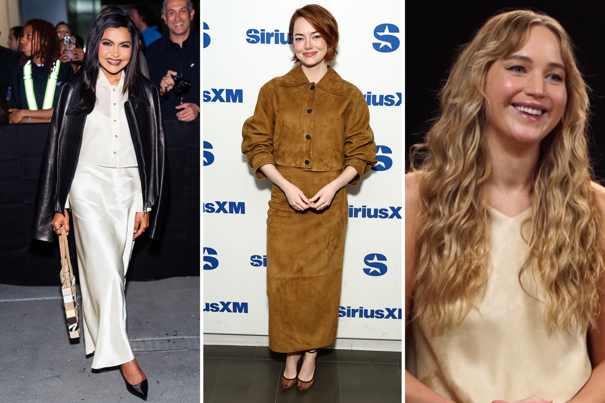 Mindy Kaling, Emma Stone and Jennifer Lawrence in quiet luxury brands